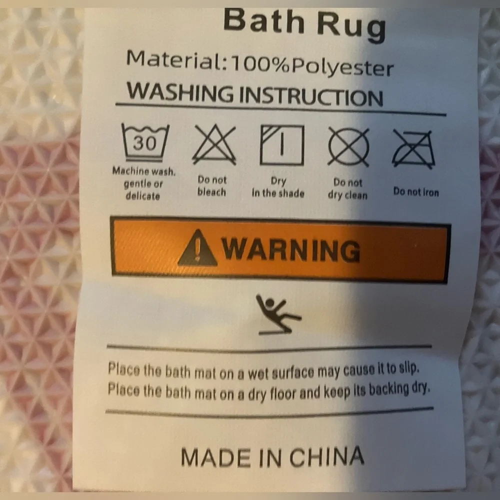 Pink and White Bow Bath Rug